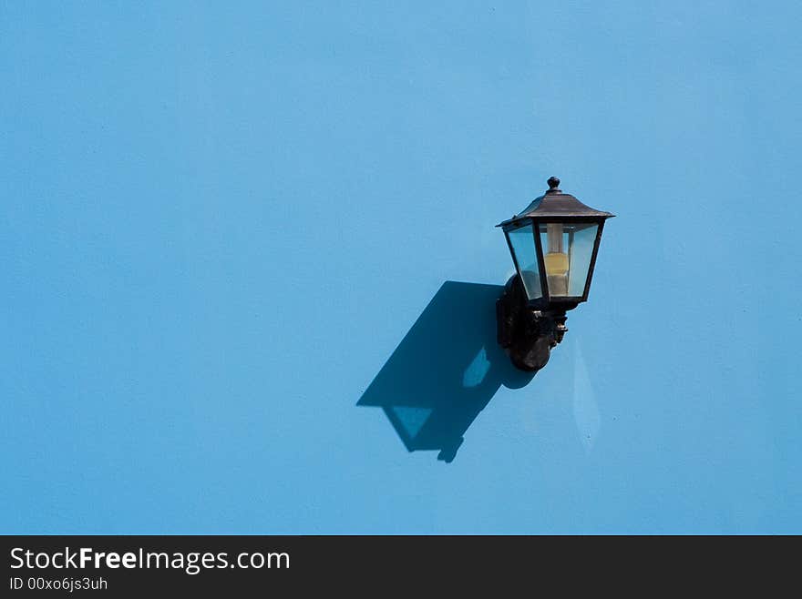 A metal street lamp