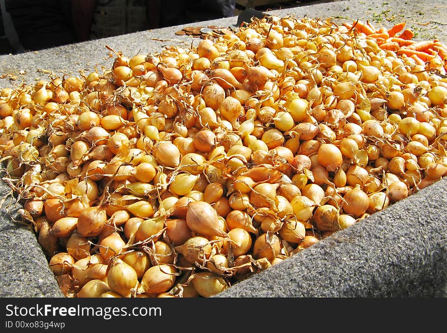 Bulb plant vegetable selling at Piazza place