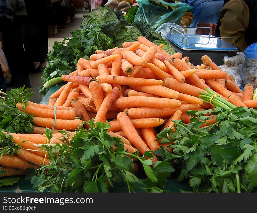 Carrot vegetable selling at Piazza place