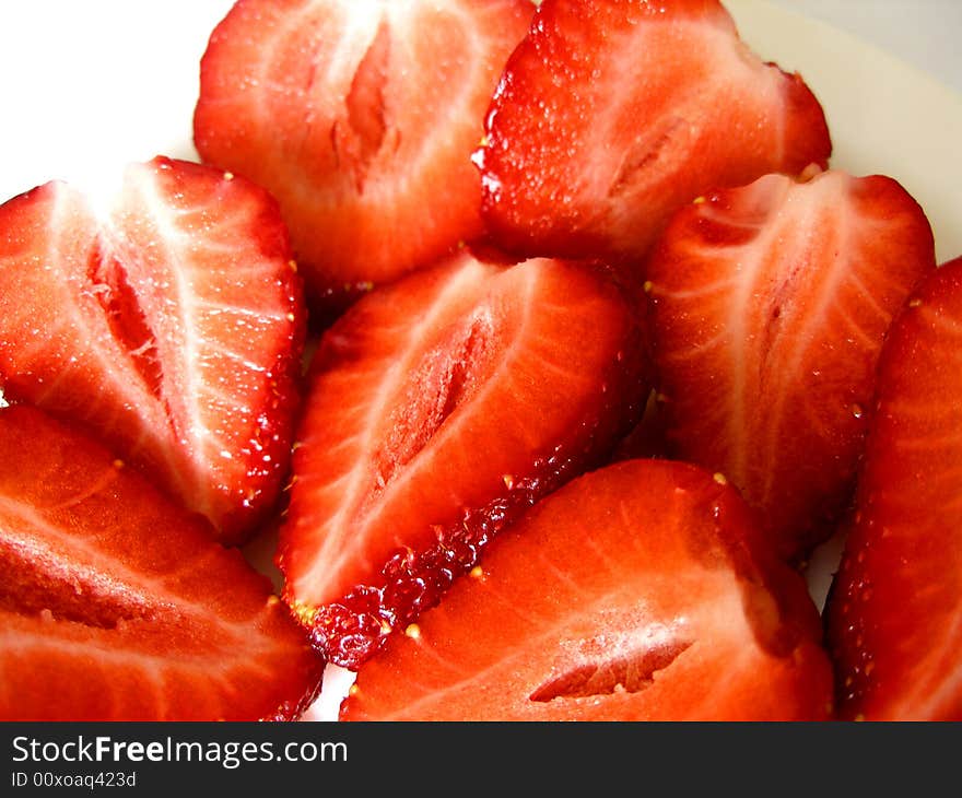 Delicious strawberries on the table. Delicious strawberries on the table