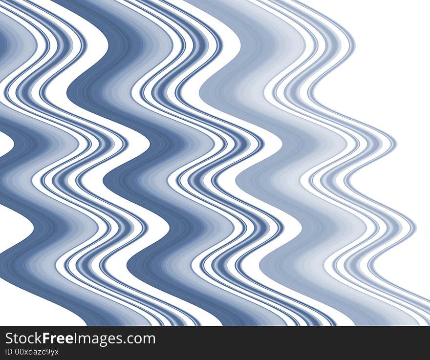 Wavy blue curvy stripes on white background. Wavy blue curvy stripes on white background