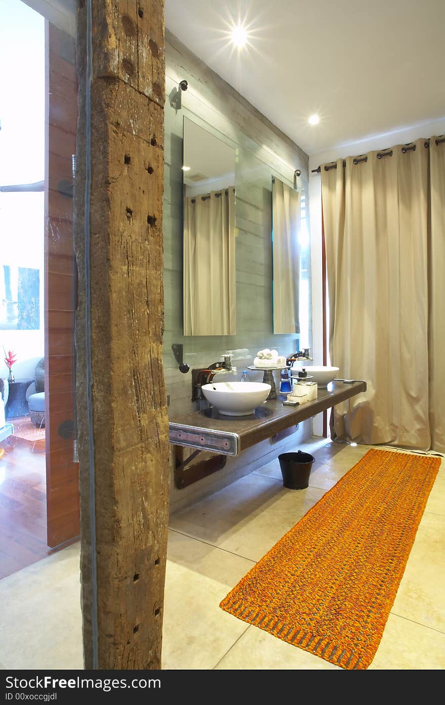 View of nice mixed style bath room Interior. View of nice mixed style bath room Interior