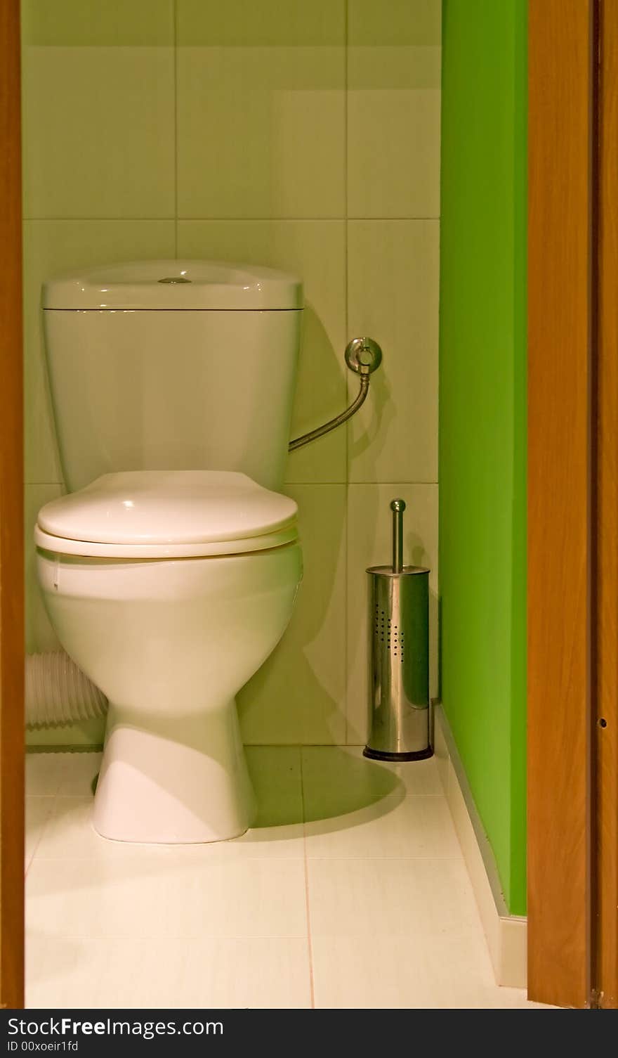 Green interior, toilet in house. Green interior, toilet in house