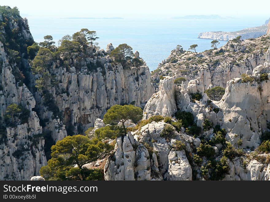 View from the top of the calanques de cassis, near marseille