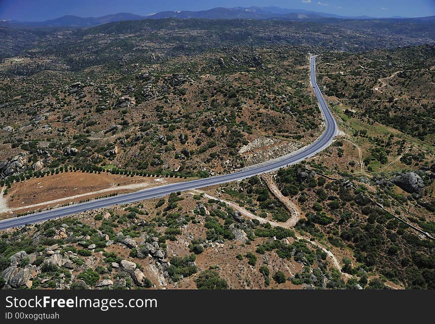 Road corner  on the mountain