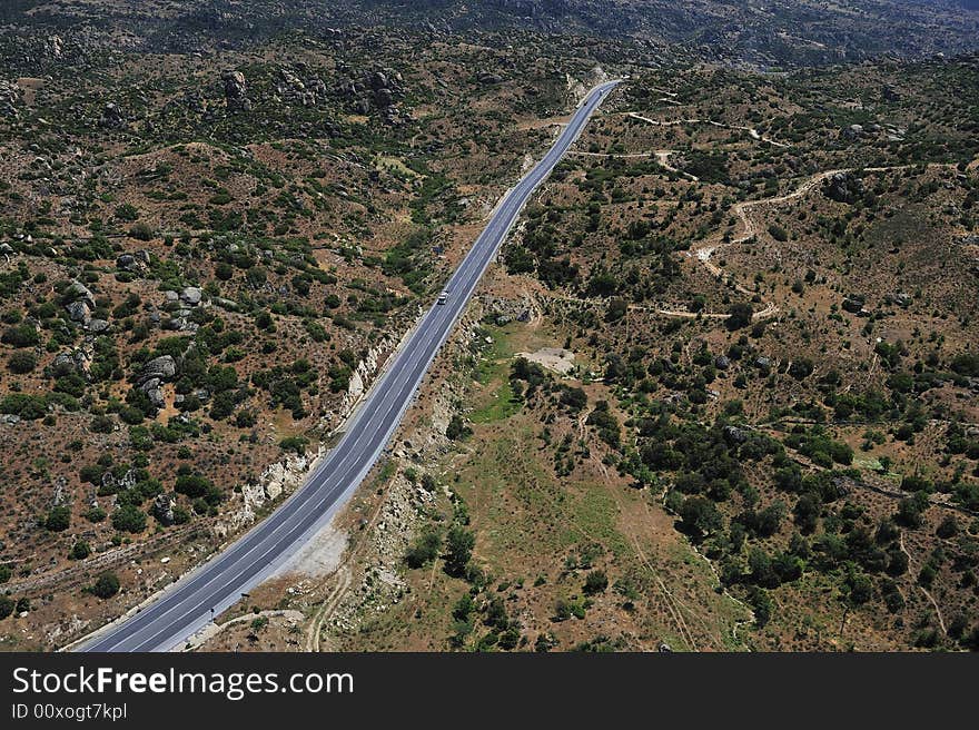 Lonely road on the mountain route