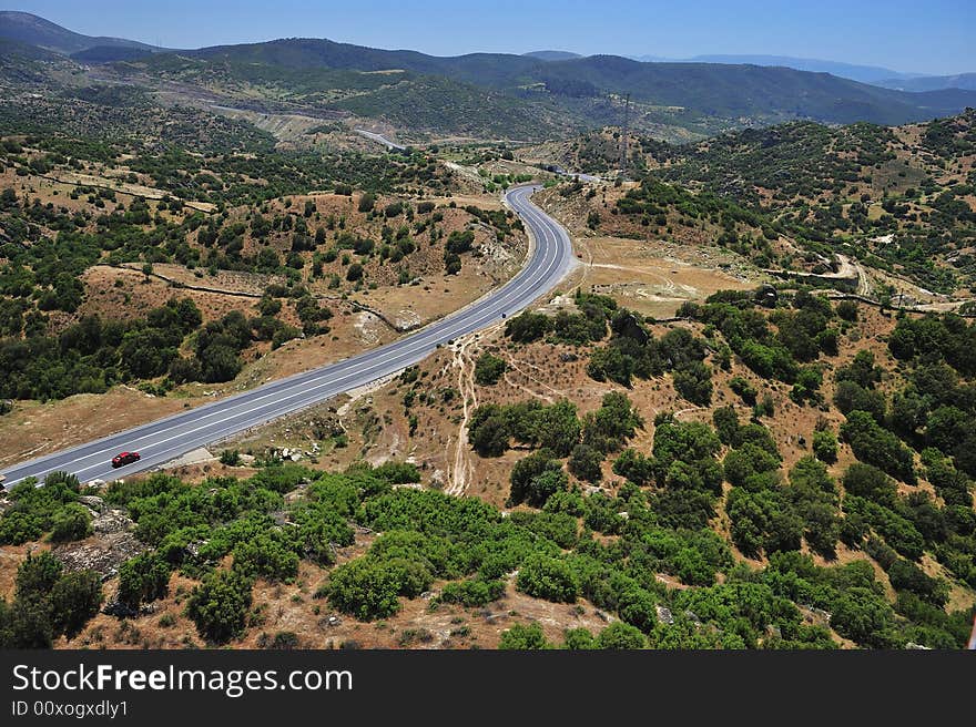 Road on the mountains for travel