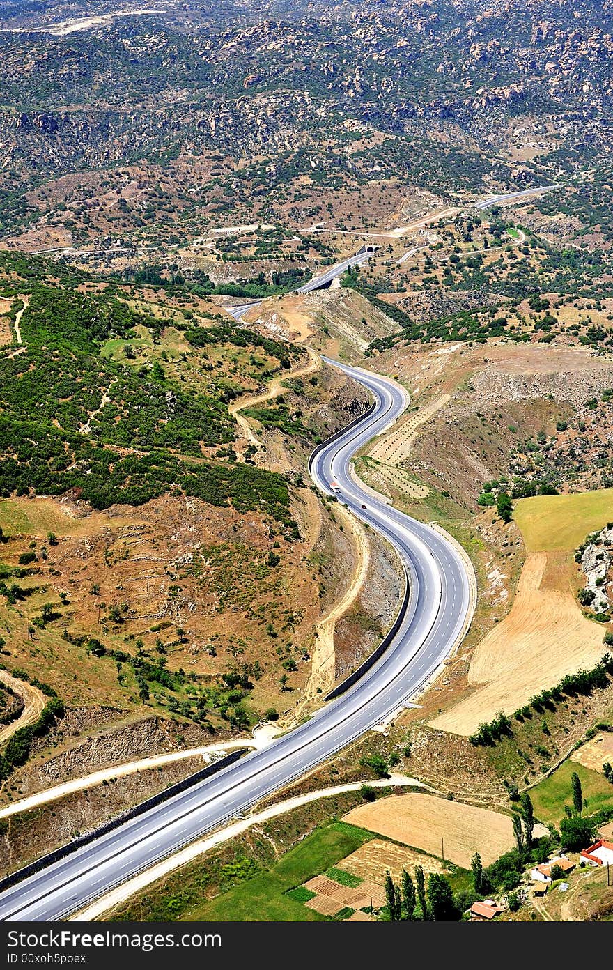 Snake road on the mountain