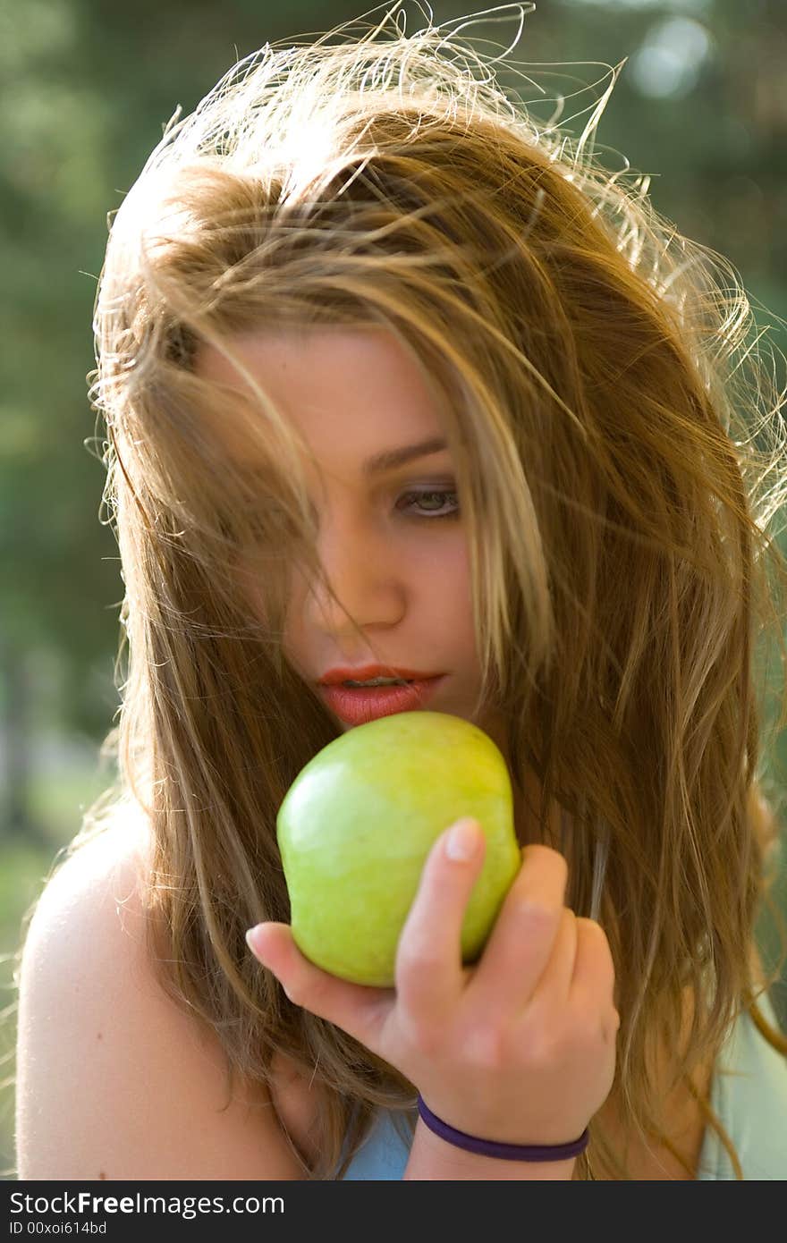 Girl with apple