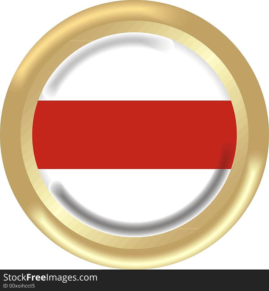 Art illustration: round medal with the flag of belarus