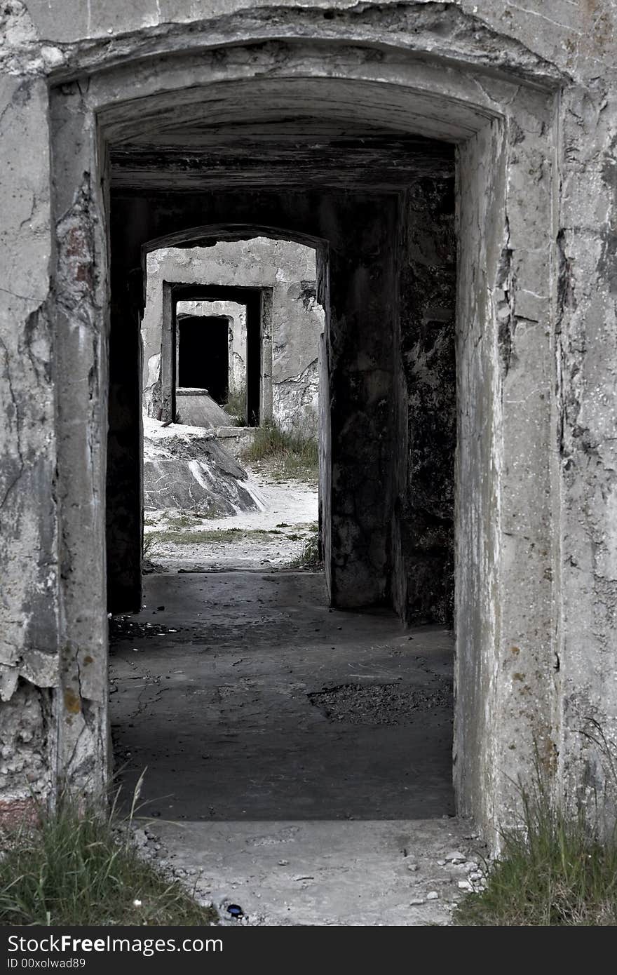 Endless tunnel of military fortifications