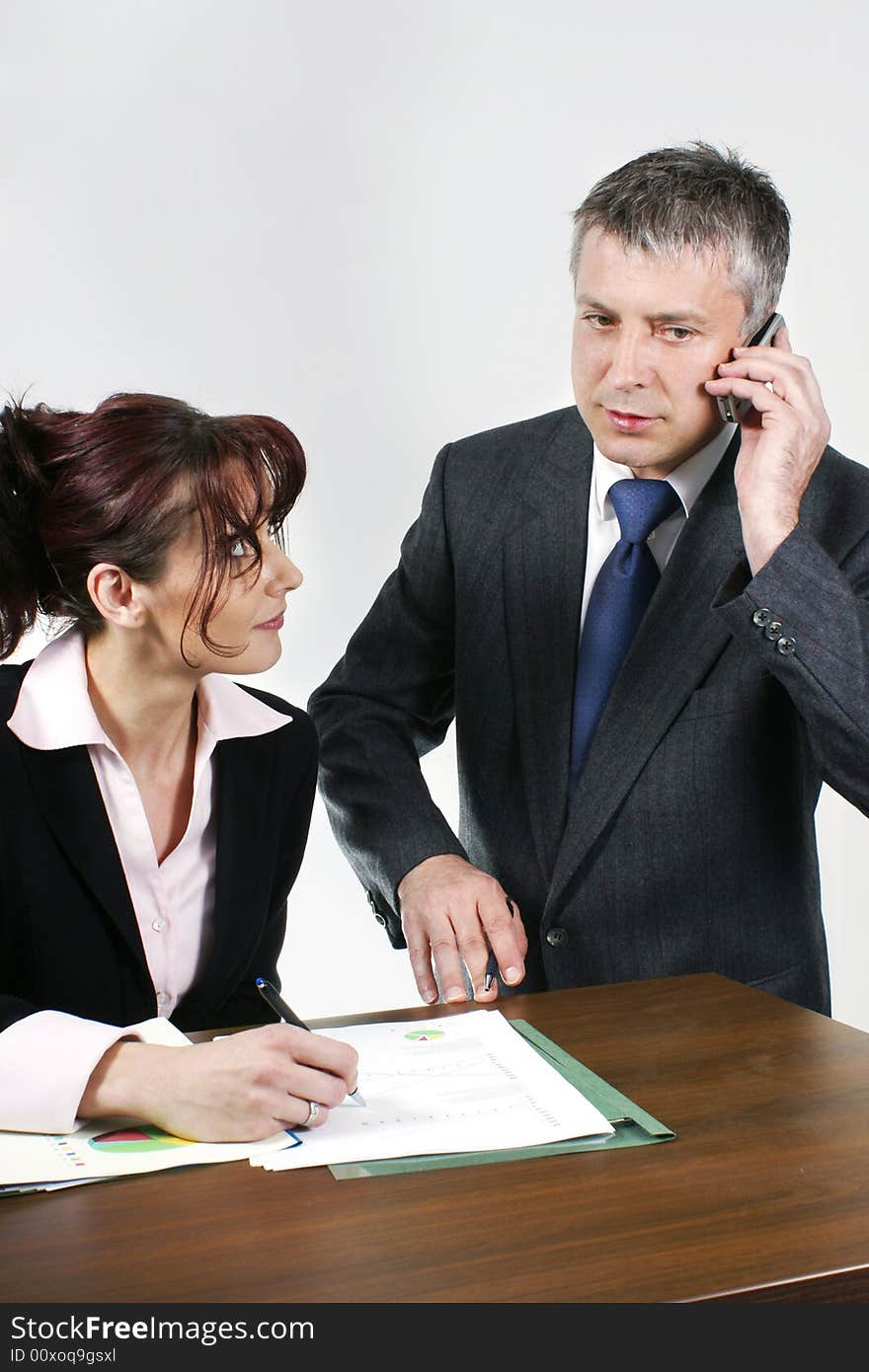 Portrait of business people discussing a new strategy. Portrait of business people discussing a new strategy