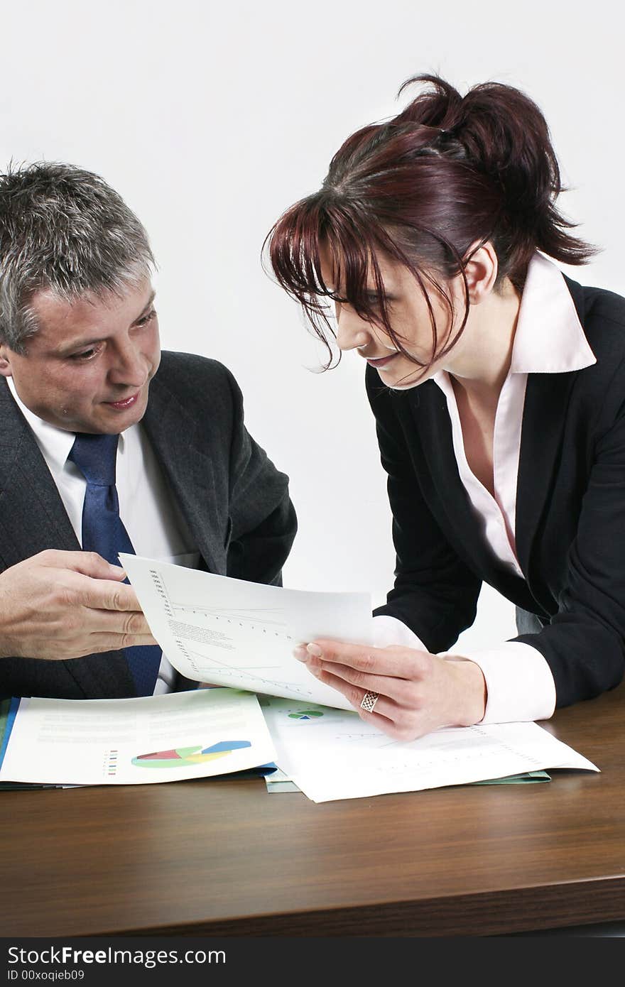 Portrait of business people discussing a new strategy. Portrait of business people discussing a new strategy