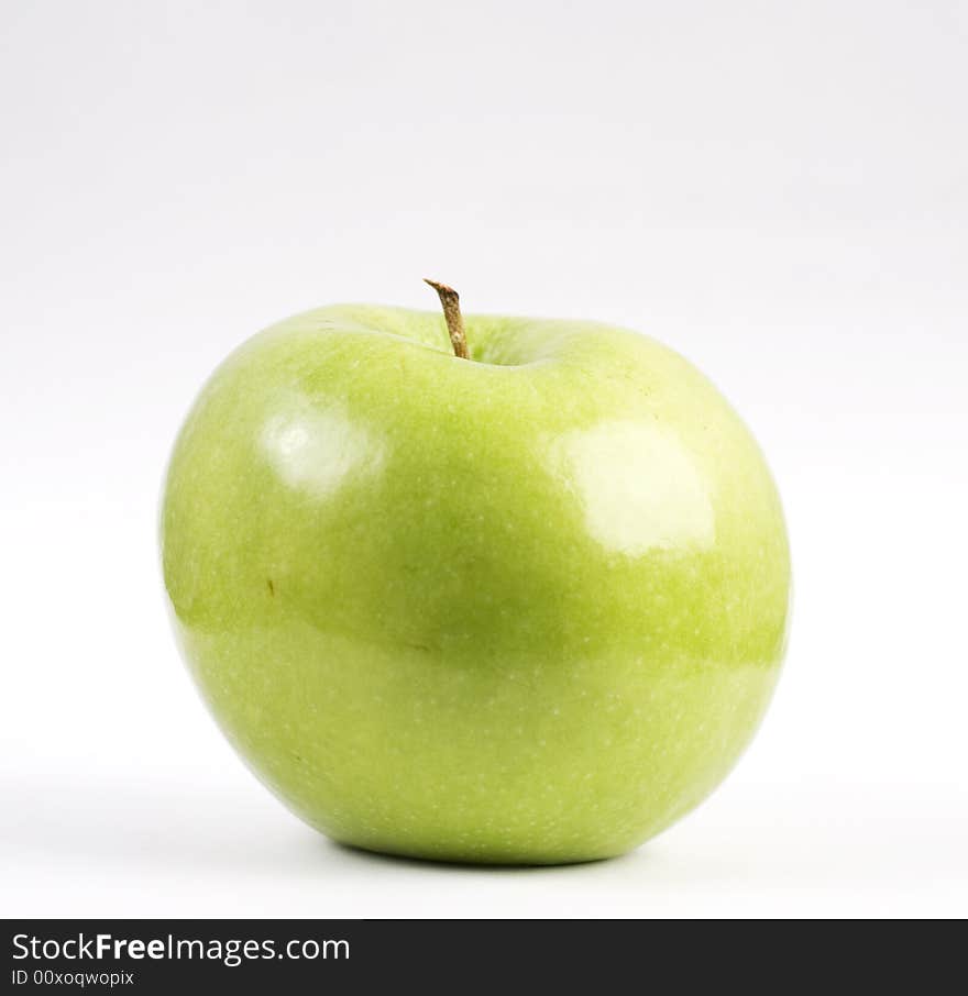 Fresh green good apple at white background. Fresh green good apple at white background