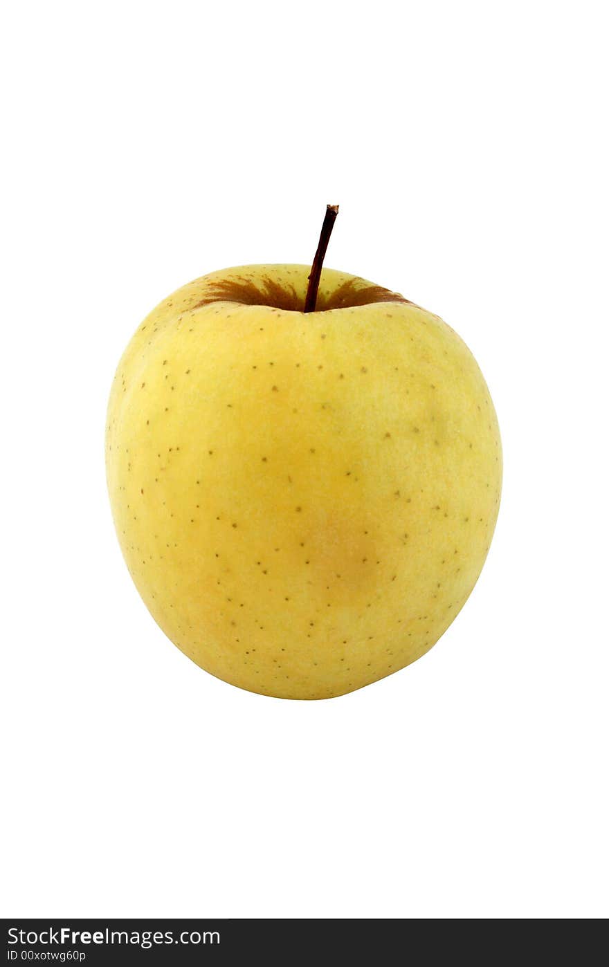 Big yellow apple isolated over white