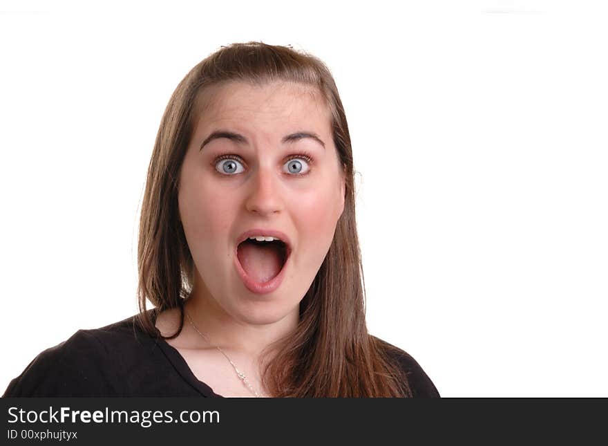 Girl Shouting - Isolated On White