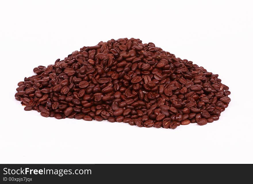 Coffee Bean Pile on White