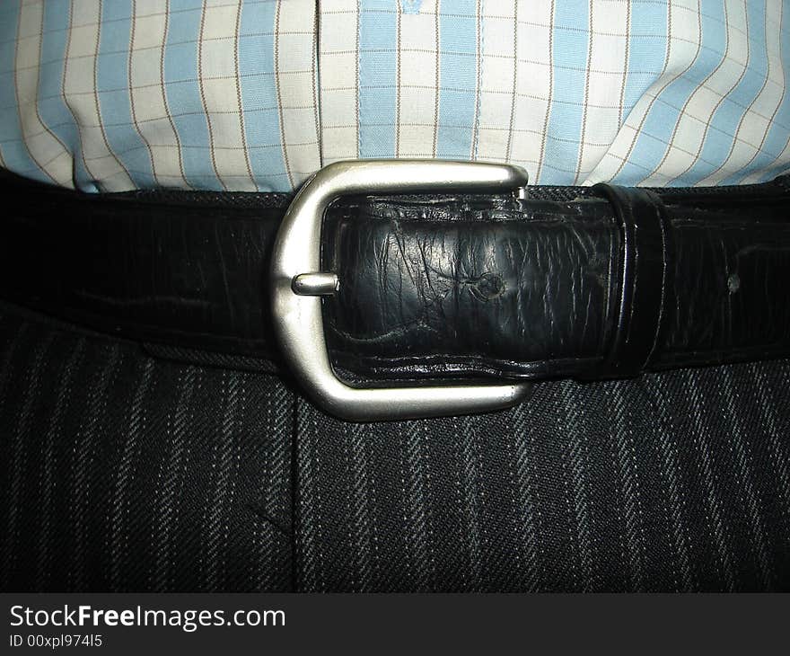 Close-up of man belt