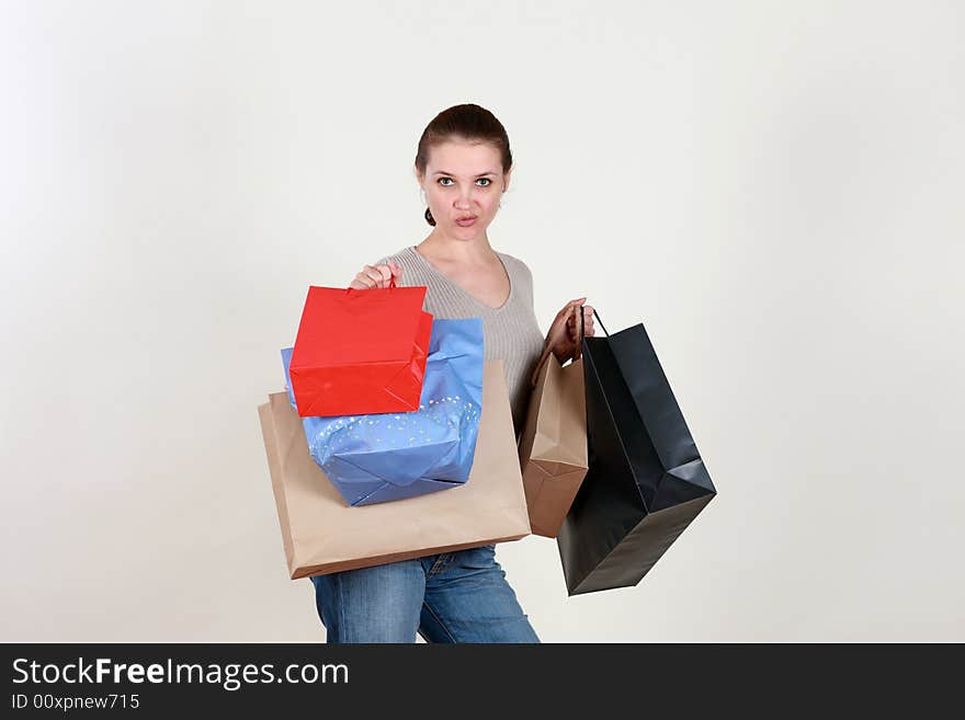 Young sexy women with shopping bags. Young sexy women with shopping bags