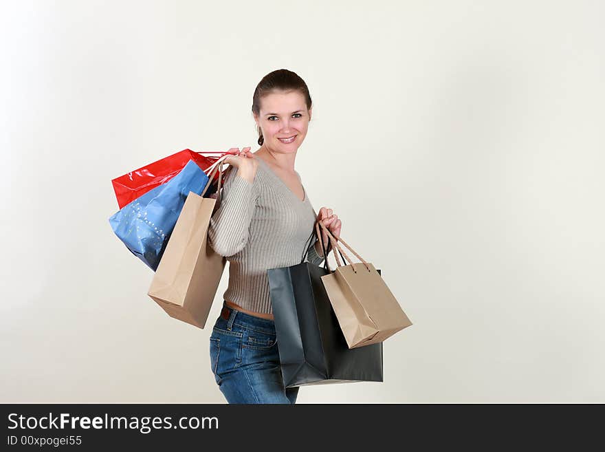 Young sexy women with shopping bags. Young sexy women with shopping bags