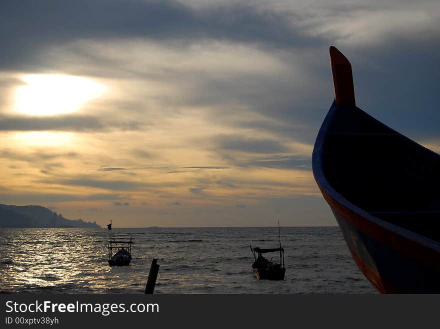 Sunset scenery at a natural coast. Sunset scenery at a natural coast