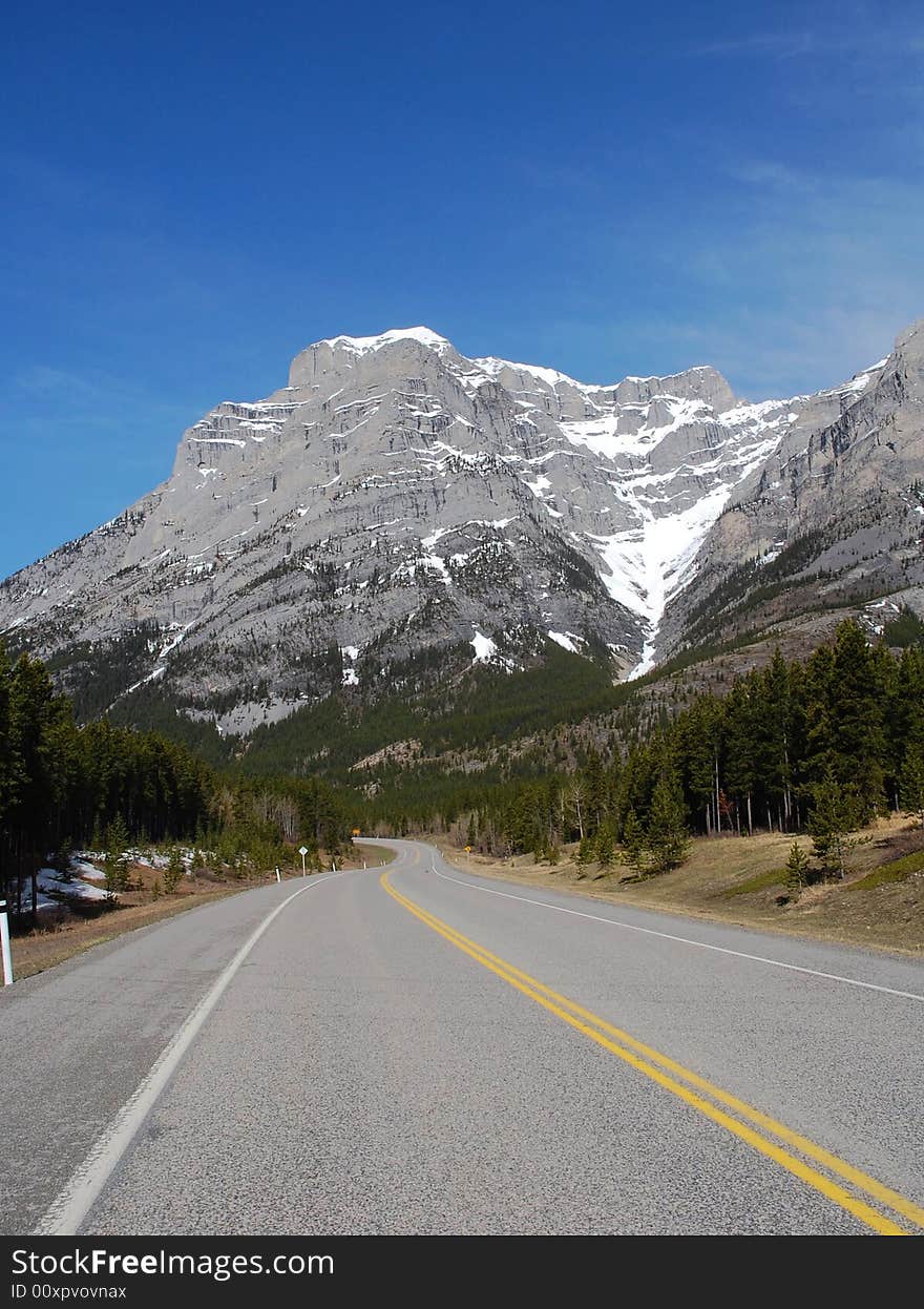 Mountain and winding highway