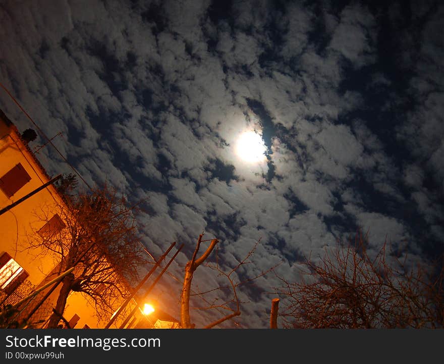 The Moon... in a cloudy night. The Moon... in a cloudy night