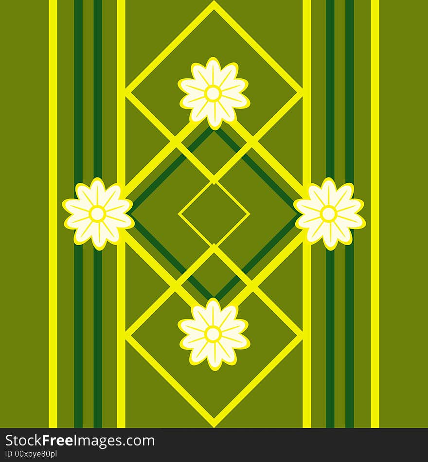 Design green floral seamless pattern with flowers for your new design