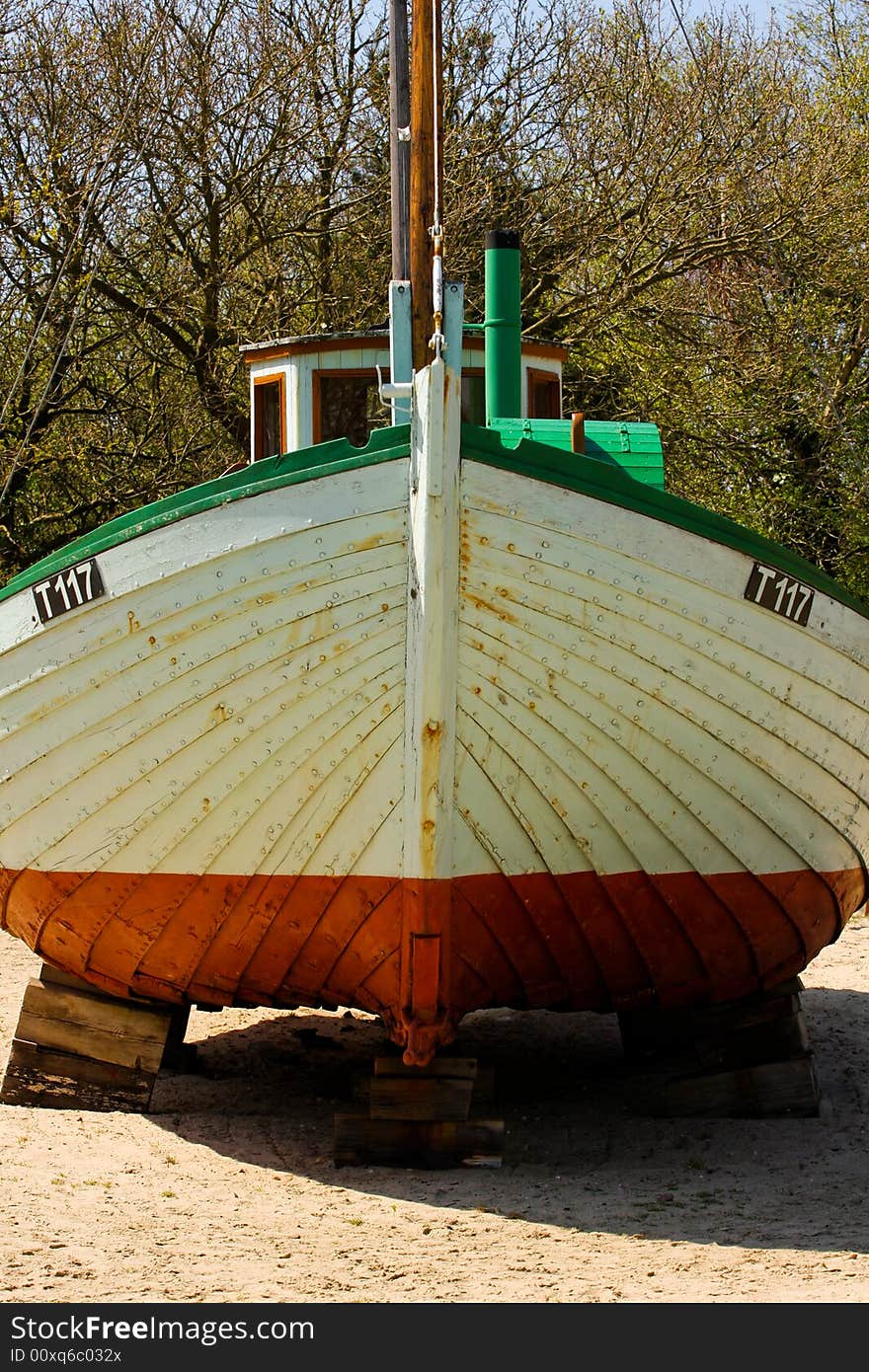 Front of a old fishingboat. Front of a old fishingboat