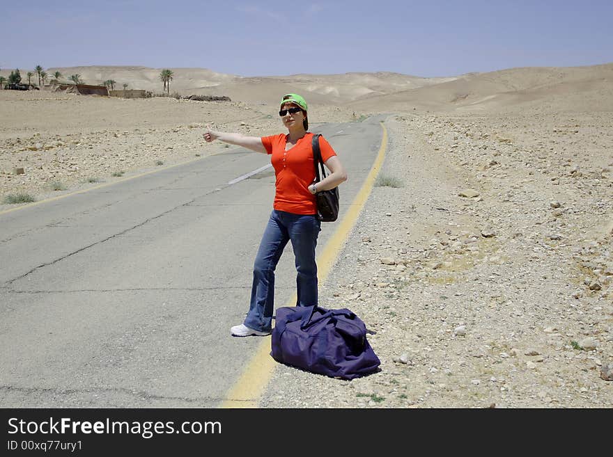 Hitchhiking Woman