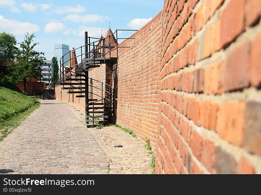 Historic wall in Warsaw, Poland. Historic wall in Warsaw, Poland