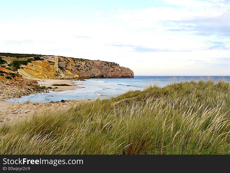 Zavial beach near Vila do Bispo, on Algarve, Portugal.