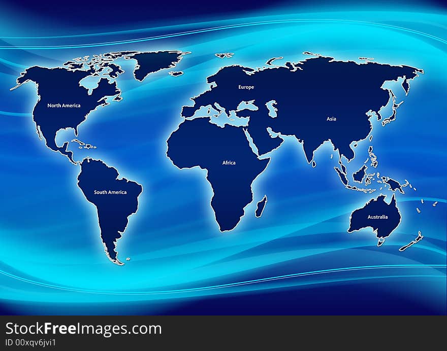 Modern map of the world. Modern map of the world