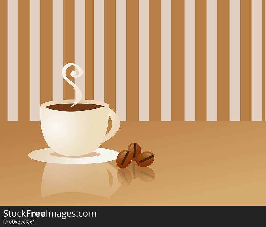 Coffee cup and smoke vector illustration