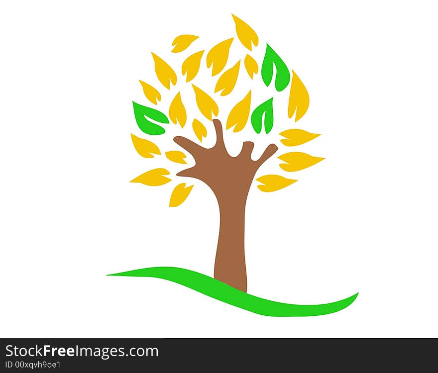 Color tree -  illustration on white