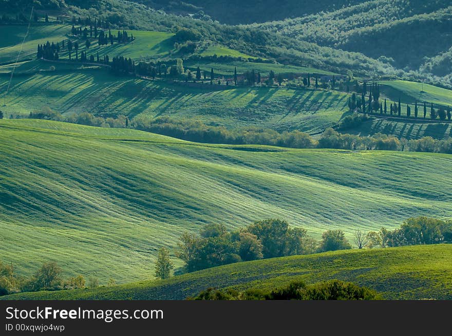 Rural countryside landscape in Tuscany region of Italy. Rural countryside landscape in Tuscany region of Italy.