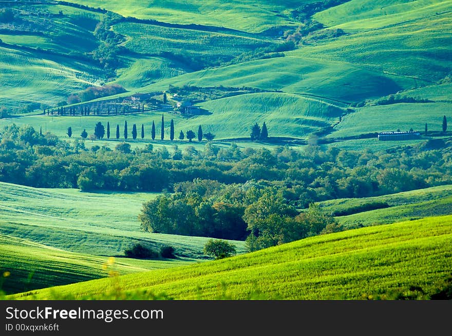 Rural countryside landscape in Tuscany region of Italy. Rural countryside landscape in Tuscany region of Italy.