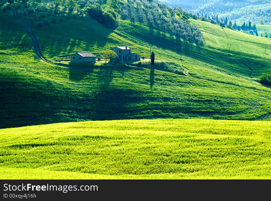 Rural countryside landscape in Tuscany region of Italy. Rural countryside landscape in Tuscany region of Italy.