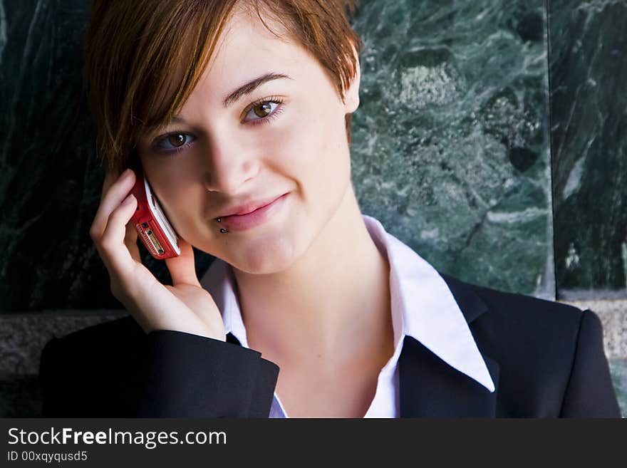 Businesswoman at phone