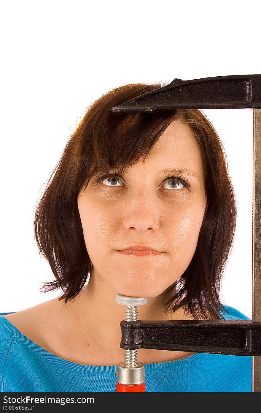 Woman on the white background. Woman on the white background