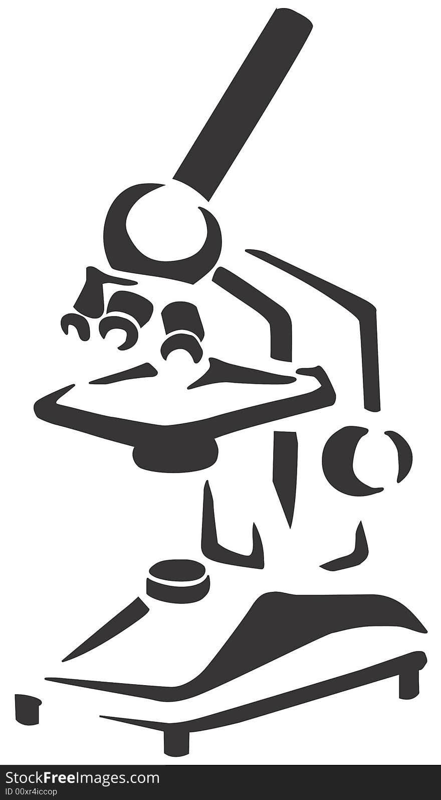 Hand drawn clip art for a microscope in black