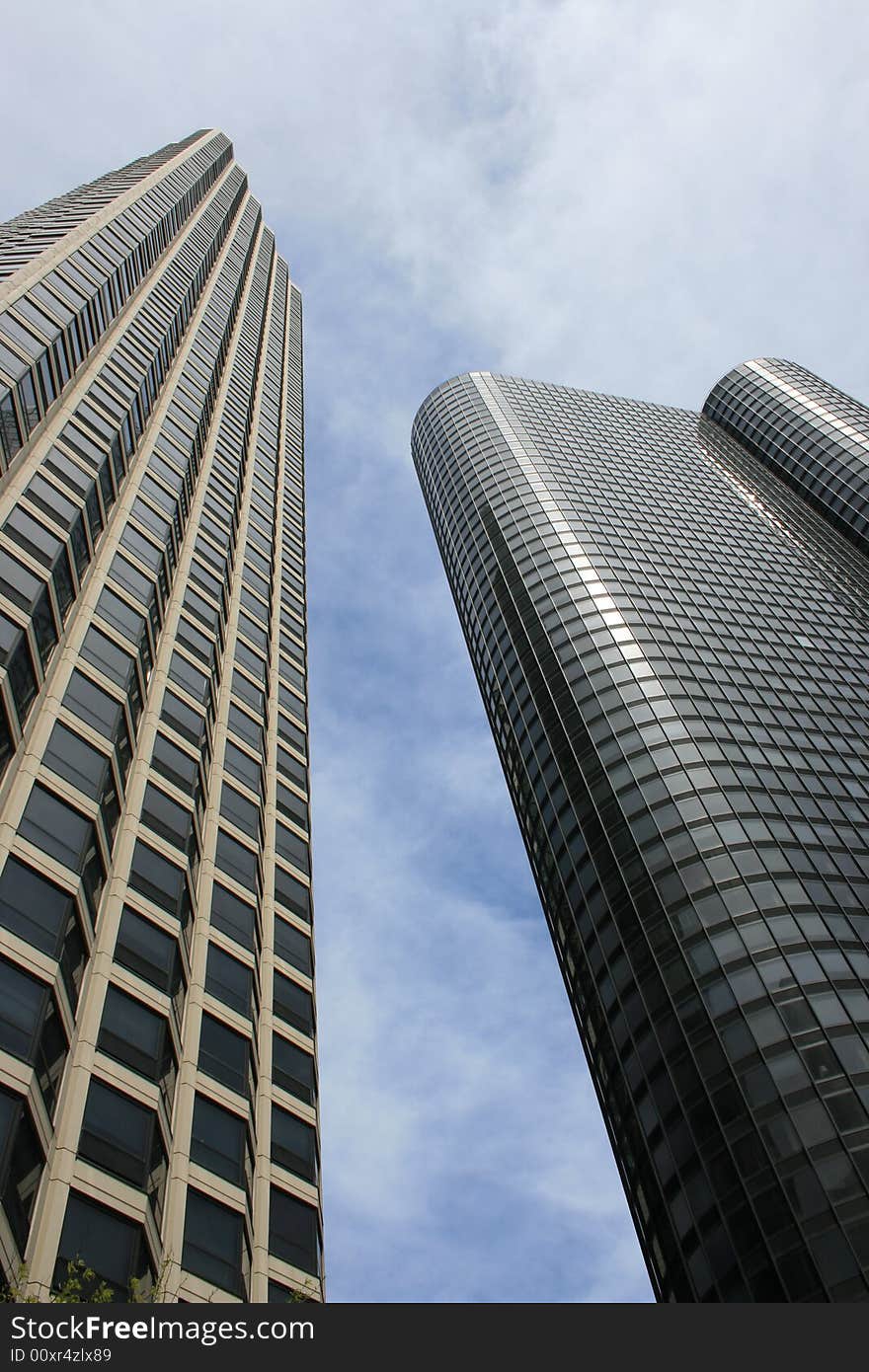 A view of generic downtown skyscrapers. A view of generic downtown skyscrapers.