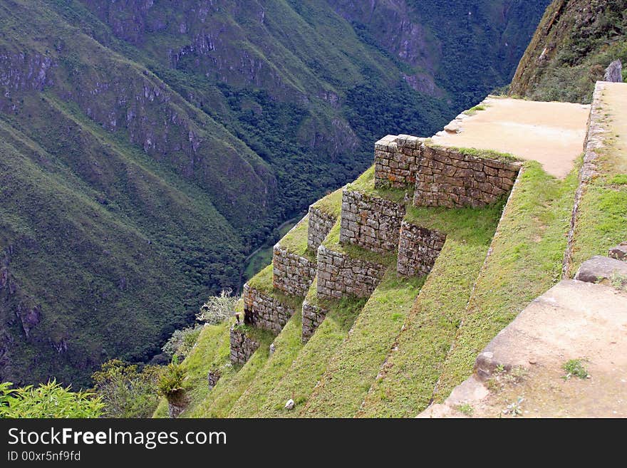 Steep Terraces in Machu Picchu