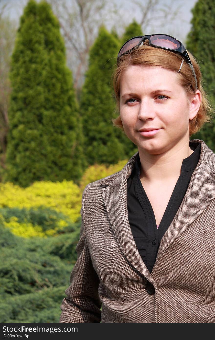 Portrait of business woman outdoors