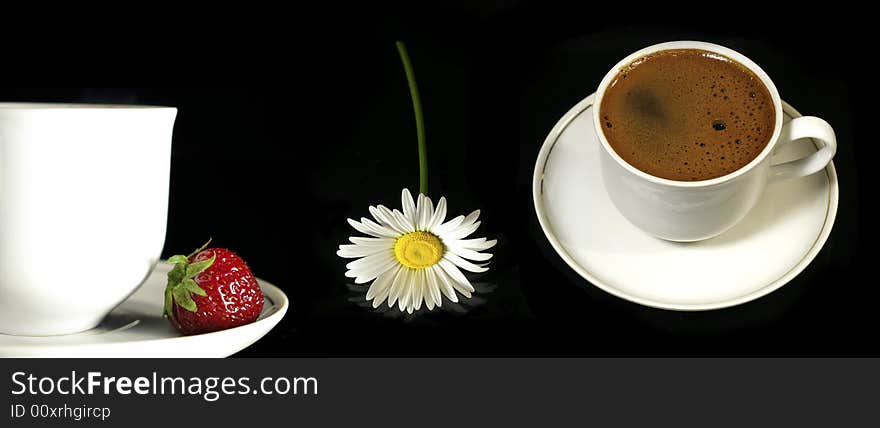 �offee flower and strawberry