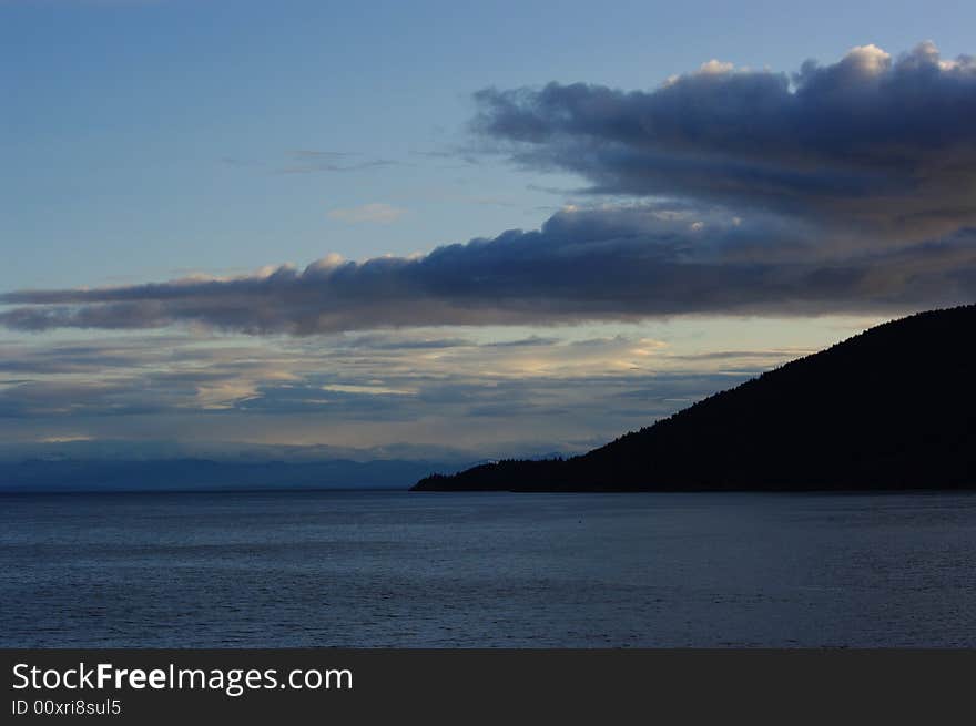 Dramatic sky over Bowen Island. Dramatic sky over Bowen Island