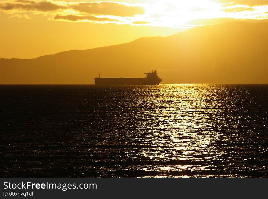 Dramatic sunset in the English Bay. Dramatic sunset in the English Bay