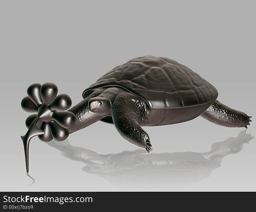 Reptile turtle, desert animal,3d render