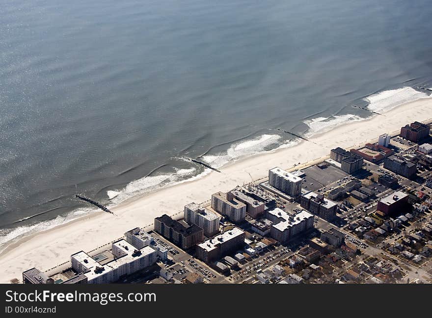 Aerial City View from Plane