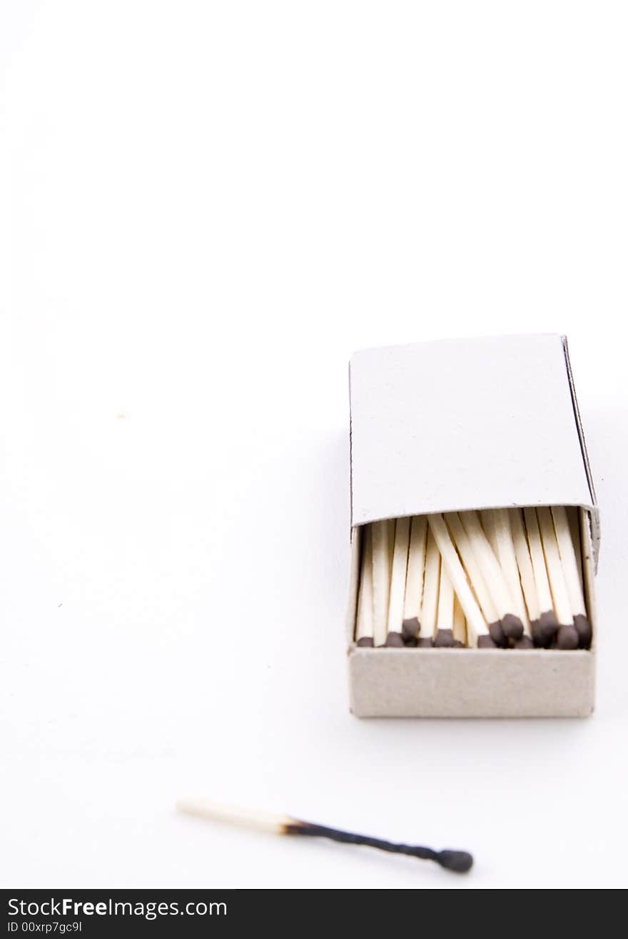 Matches on a white background